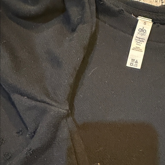 ALO Small Fierce Distressed Crewneck Cropped Pullover Sweatshirt - Picture 5 of 6